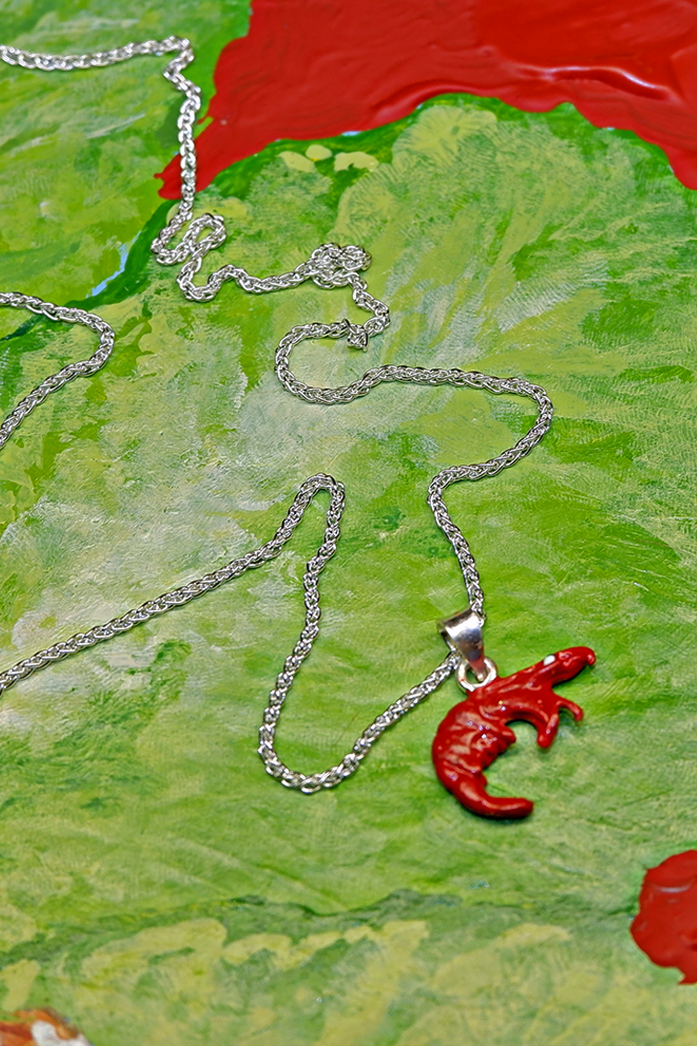 Red Prawn Cocktail Necklace